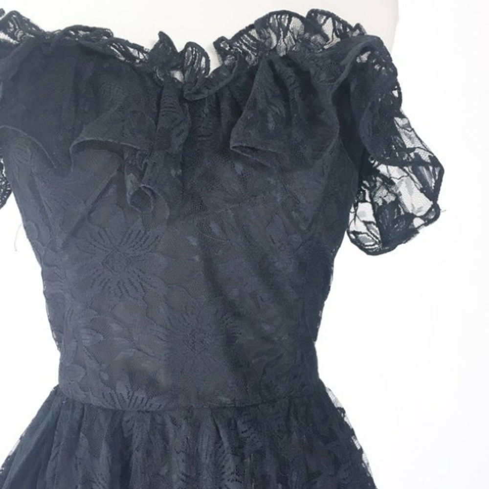 1980s does 1950s full length black dress! - Picture 3 of 5
